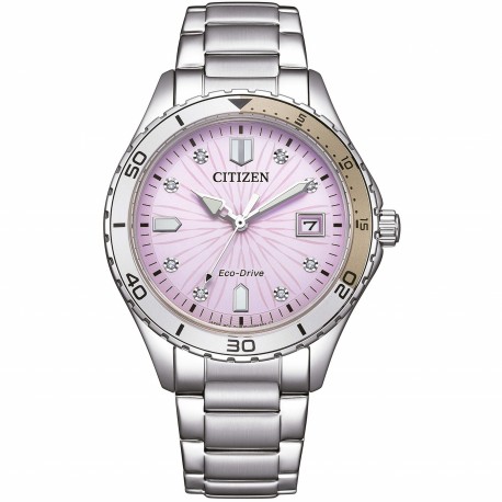 Orologio Donna In Acciaio Quadrante Rosa Solo Tempo Ecodrive FE6170-88X - Citizen