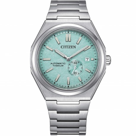 Orologio Uomo Automatico Super Titanio Quadrante Verde Acqua NJ0180-80M - Citizen