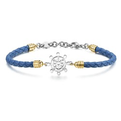 Bracciale Uomo Horizon Timone Pelle Blu - Brosway