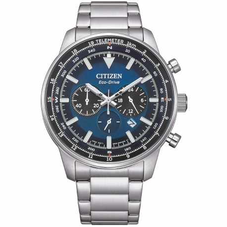 Orologio Uomo Aviator Crono in Acciaio Quadrante Blu CA4500-91L  - Citizen