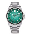 Orologio Uomo Marine 1810 in Acciaio Quadrante Verde Acqua AW1816-89L - Citizen