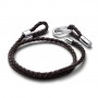 Bracciale in Pelle Marrone Doppio con Chiusura a Moschettone Regolabile 593338C001 - Pandora