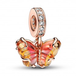 Charm Pendente Farfalla Vetro di Murano Aancione e Rosa 782698C01 - Pandora