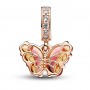 Charm Pendente Farfalla Vetro di Murano Aancione e Rosa 782698C01 - Pandora