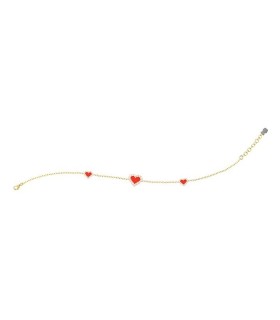 Bracciale Bimba in Argento con Cuori Rossi NAN0473 - Nanan