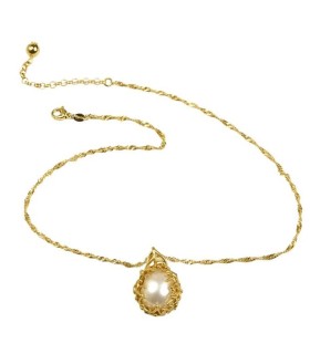 Collana Donna Fiji in Argento Dorato con Perla Barocca CA10002- Misis