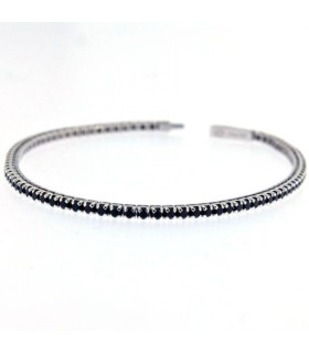 Bracciale Uomo Tennis in Argento con Spinelli Neri 18cm ESB079-18 - Zancan