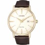 Orologio Uomo Classic Solo Tempo Ecodrive Pelle Marrone Cassa Dorata BM7463-12A - Citizen