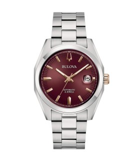 Orologio Uomo Survejor Automatico in Acciaio Quadrante Bordeaux 98B422 - Bulova