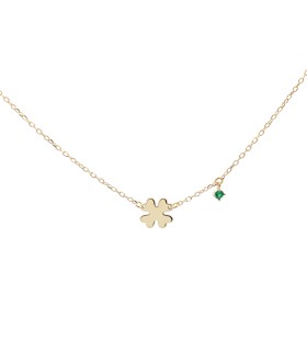 Collana Donna Essence Girocollo Quadrifoglio  e Punto Luce GRZ-024 QUAD AU -Rue des Mille