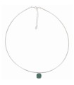 Collana Donna in Argento con Pendente Quadrato con Polvere Verde Amazzonia WPSCG011 - Pesavento