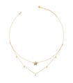 Collana Girocollo "Stardust Tales" Stella con Zirconi Doppio Filo Galvanica Gialla - Rue des Mille