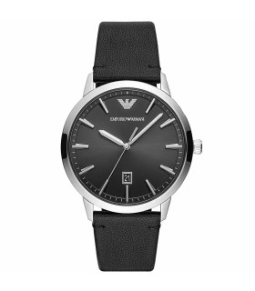 Orologio Emporio Armani - Uomo Ruggero Solo Tempo in Pelle Nera AR11193