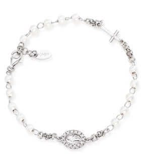 Bracciale Amen - Rosario con Perle e Miracolosa Zirconata BROBBZ-M3