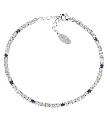 Bracciale Amen - Tennis in Argento con Zirconi Blu e Bianchi BT7BBLB16