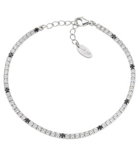 Bracciale Amen - Tennis in Argento con Zirconi Bianchi e Neri BT7BNB16