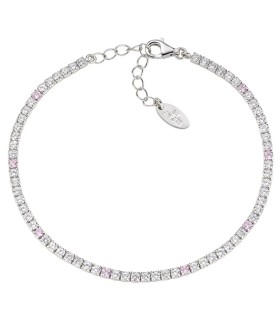 Bracciale Amen - Tennis in Argento con Zirconi Rosa e Bianchi BT7BROB16