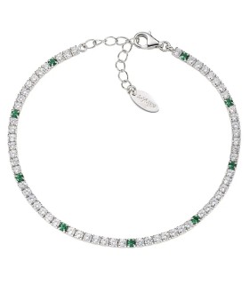 Bracciale Amen - Tennis in Argento Zirconi Verdi e Bianchi BT7BVEB16