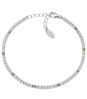 Bracciale Amen - Tennis Argento Zirconi Bianchi e Verde Oliva BT7BOLB16