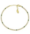 Bracciale Tennis in Argento Dorato con Zirconi Verde e Bianchi BT7GVEB16- Amen