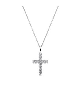 Collana Amen - Croce in Argento con Zirconi Bianchi CROBB01