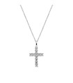 Collana in Argento con Croce e Pietre Bianche - Amen