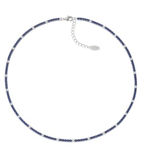 Collana Amen - Tennis in Argento con Zirconi Blu CLT2BBLB