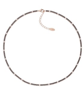 Collana Amen - Tennis in Argento Rosè con Zirconi Neri CLT2RNB