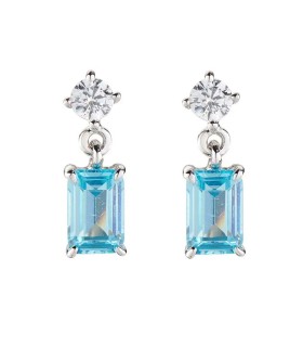 Orecchini Amen - Princess Zircone Rettangolare Azzurro EREBAC