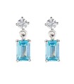 Orecchini Princess con Zircone Rettangolare Azzurro EREBAC - Amen