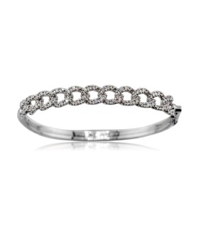 Bracciale Donna Rigido in Oro Bianco Groumette con Diamanti ct. 1,28 G VS BR 002407 - Davite & Delucchi