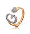 Anello in Oro Rosa con G e Cuore di Diamanti ct. 0,37 G VS AA 031991 G - Davite&Delucchi