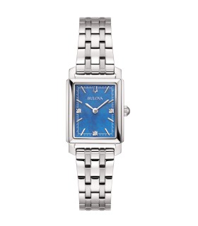 Orologio Bulova - Donna Sutton Tank Madreperla Blu in Acciaio 96P245