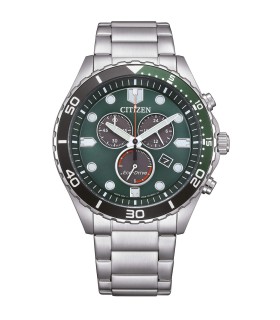 Orologio Citizen - Uomo Sport Crono Acciaio Quadrante Verde AT2561-81X