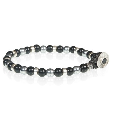 Bracciale Gerba - Uomo con Onice Nera Lucida ed Ematite 148